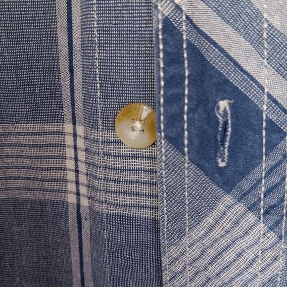 CE Schmidt Shirt Men's Blue White Plaid 2XLT Button Up Long Sleeve - Picture 6 of 10